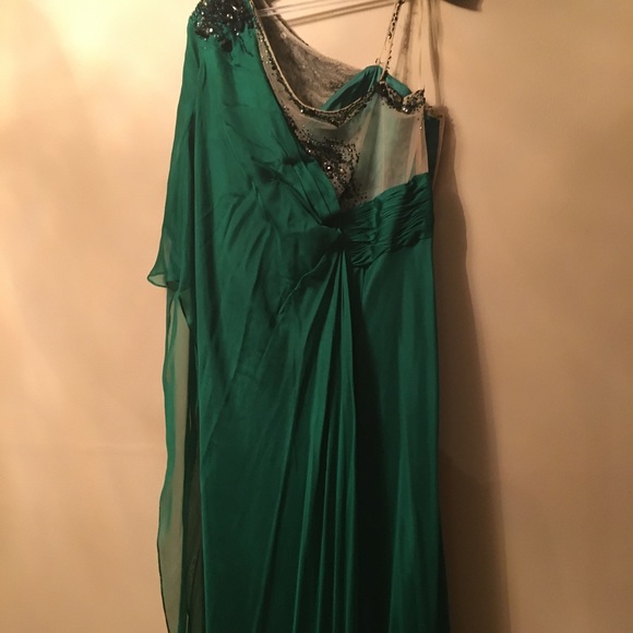 Alberto Makali Green Long Silk Gown Size 8 - Picture 12 of 16